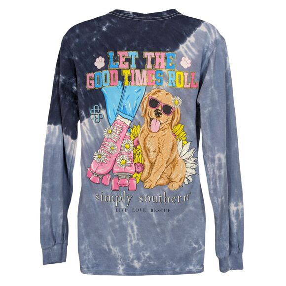 SIMPLY SOUTHERN Long Sleeve Pet Rescue "Let the Good Times Roll" Tee Small - Picture 4 of 5